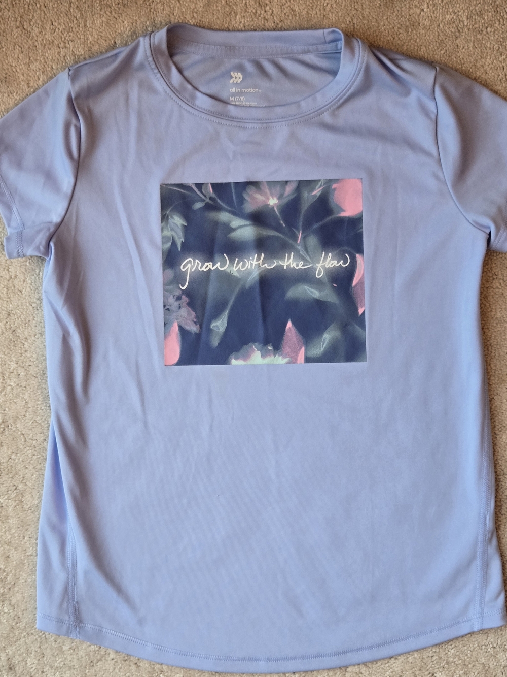 all in motion Lavender Short-Sleeve Tee with Floral Square Graphic